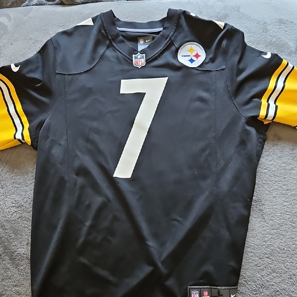 Men's Black and Yellow Football Jersey Steelers Ben Roethlisberger